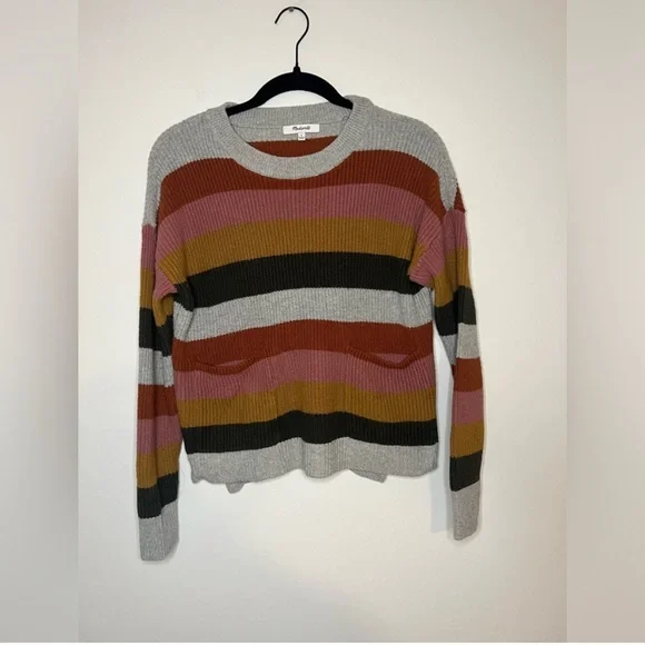 Madewell Patch Pocket Pullover Sweater Walton Stripe – Size Small - Picture 6 of 9